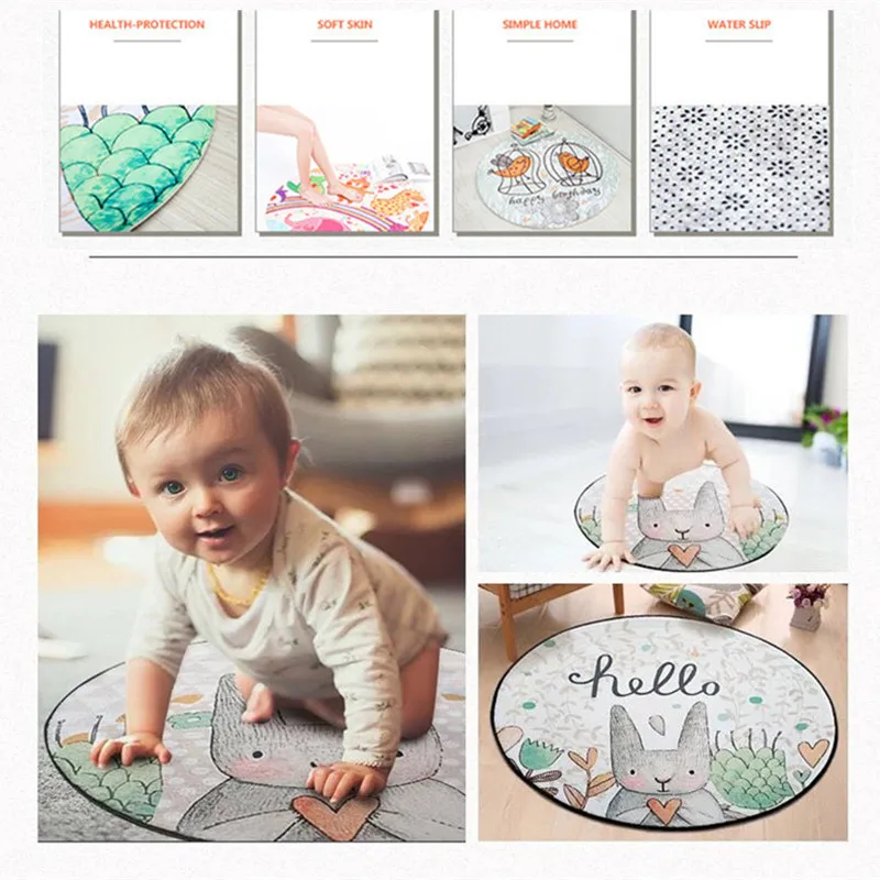 Детский игровой коврик милый с рисунком детский для сна круглый ковер детской