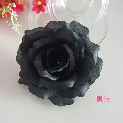 4 Black 10 шт. 10 см большая золотая Шелковая Роза искусственная цветок Свадебный дом Рождество DIY ремесла Моделирование дешевые искусственные цветы - Цвет: 4 Black