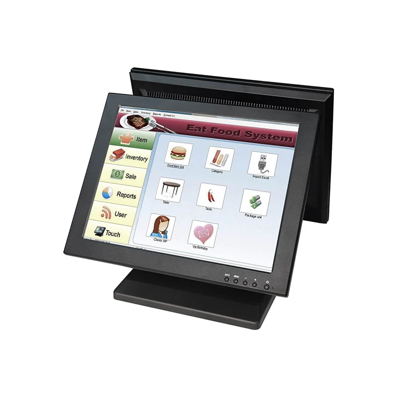 Композитный двойной 15 дюймов сенсорный экран pos монитор/ЖК монитор для