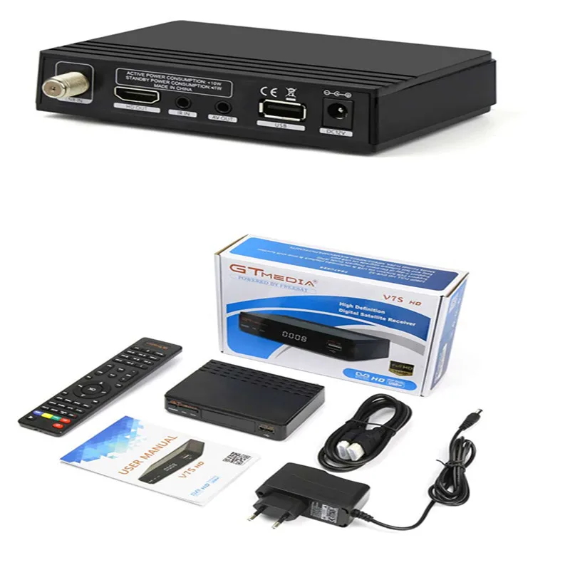 GTMEDIA DVB tv BOX V7S HD спутниковый ТВ приемник full 1080p поддержка youtube power Vu Dobly Biss key