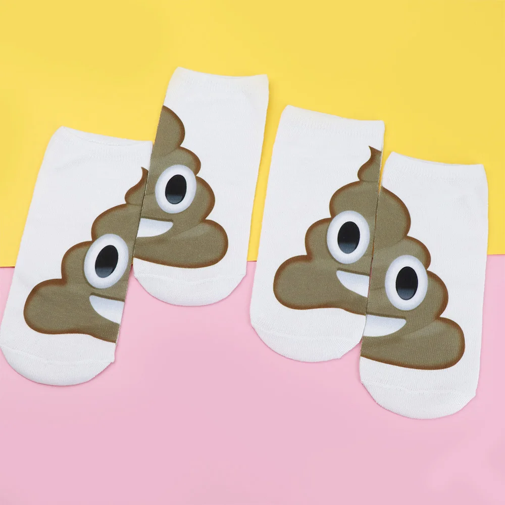 

1 Pair Funny 3D Printed Shit Poop Printed Women Sock Low Cut Ankle Sock Casual Sock Harajuku Korean Socks for Women Gifts