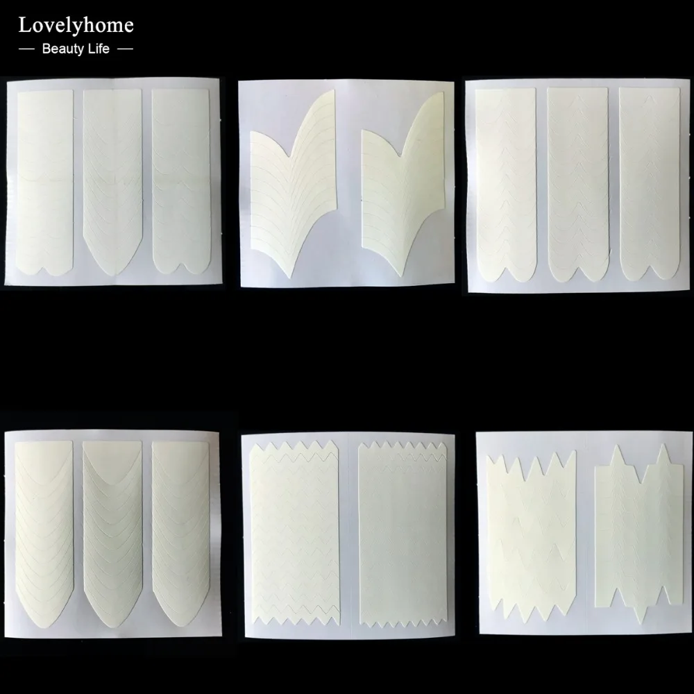 24 шт. форма ногтей руководство Стикеры Советы Французский маникюр Nail Art Наклейки