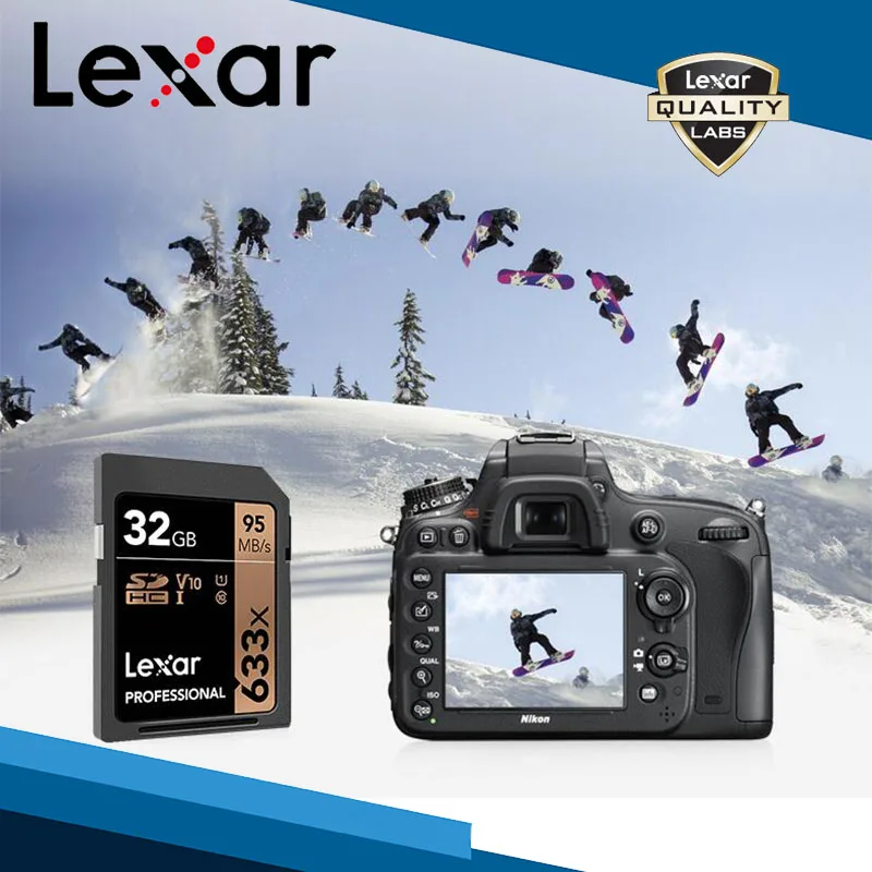Карта Lexar с кармашком для карт 633x UHS I V30 U3 C10 SD SDXC карта памяти 512 ГБ 256 128 Гб 64 32 и