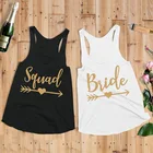 Жилет для отряда невесты со стрелками в форме сердца, топы, стильный Повседневный Топ Racerback для девичвечерние, подарок на вечеринку, летняя рубашка без рукавов для свадьбы