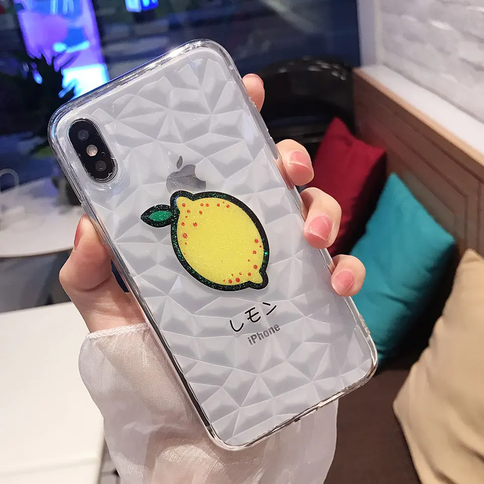 Геометрическая алмаз назад случаи для iPhone 6 6S X 7 8 плюс Капа чехол Чехол прозрачный