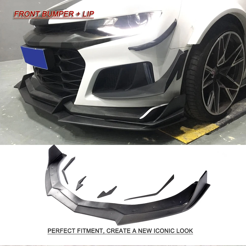 Передний бампер для Chevrolet Camaro 2016-2019 спойлер губ углеродное волокно/FRP | Автомобили