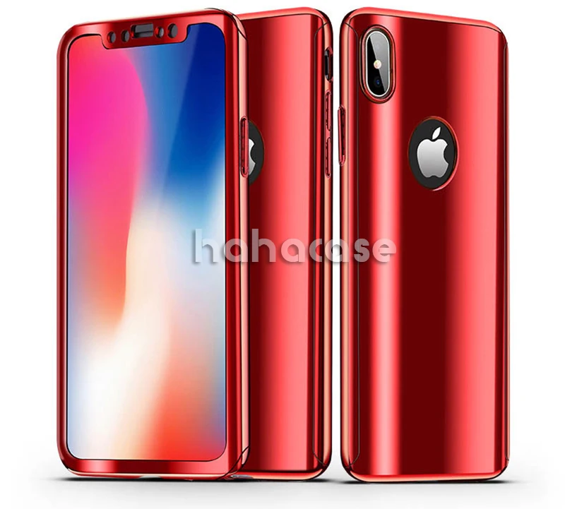 360 Degrees Luxury Full Body Mirror Tempered Glass Case For iPhone 11 Pro Max XS XR X 8 7 6 6S Plus Plating Hard PC Slim Cover