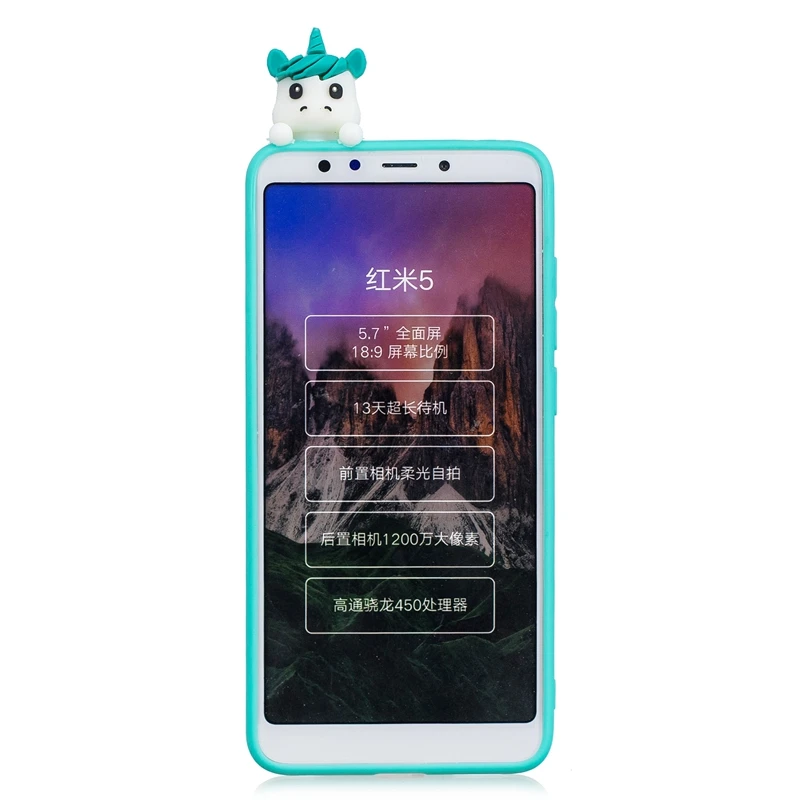 3D Case For Xiaomi Redmi 5 Plus Cute Panda Unicorn Phone Cases Coque Xiomi Etui |