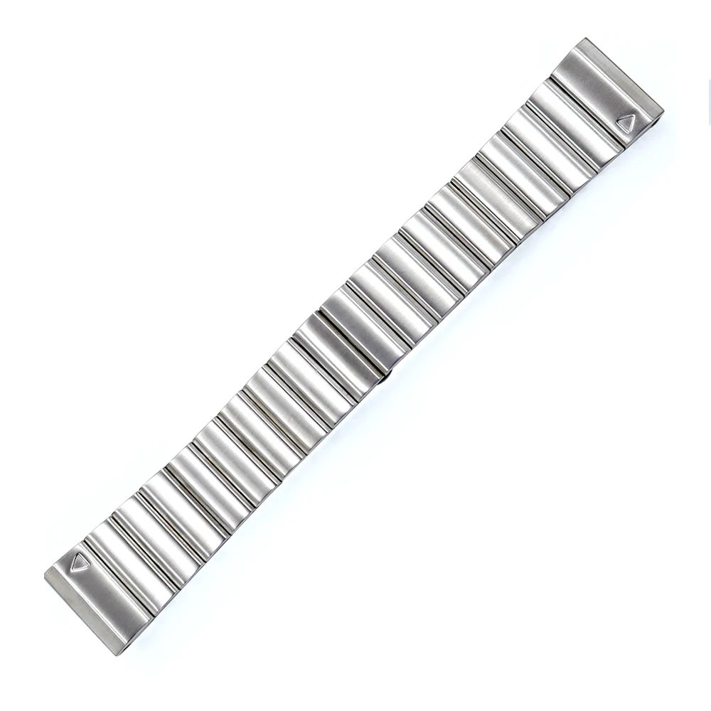 CARLYWET 26mm 316L Stainless Steel Replacement Watch Bands Loops Bracelets Straps With Group Tools For Garmin Fenix 3 HR 5X