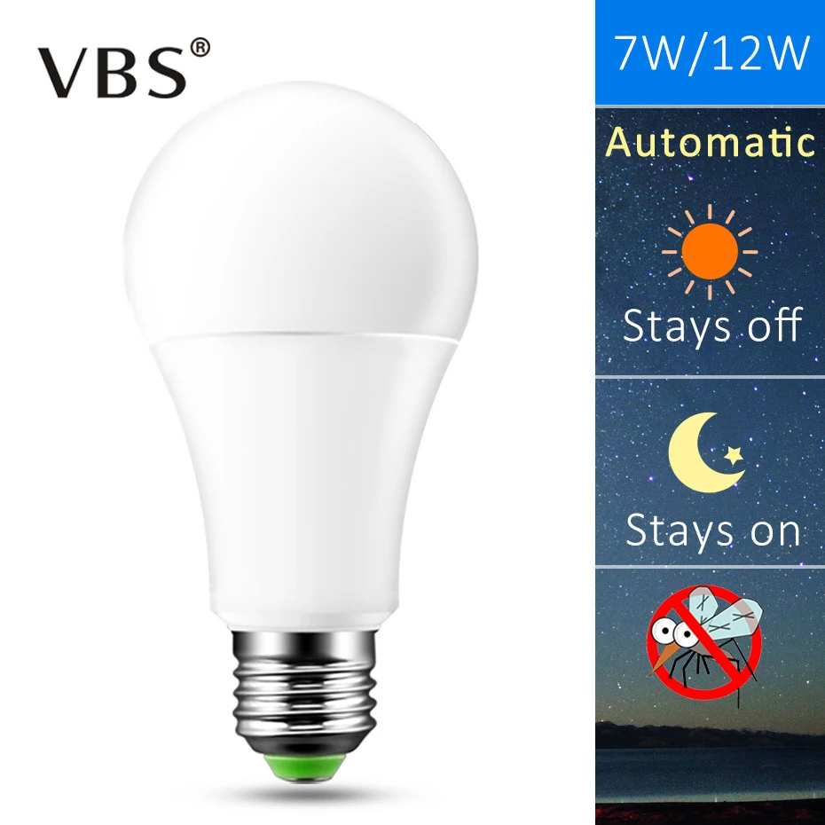 IP44 лампочка со светодиодным датчиком E27 B22 10 Вт 15 AC 220V 110V заката до рассвета