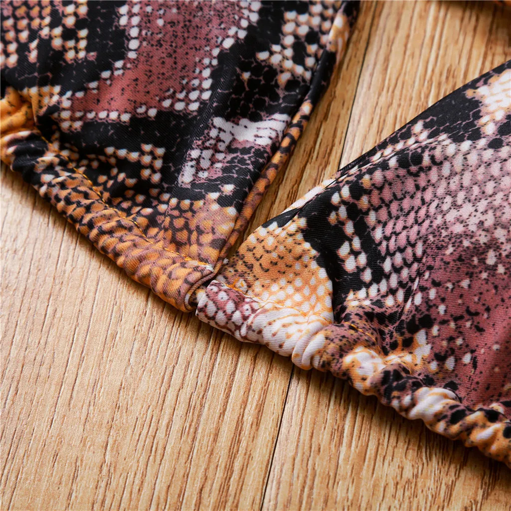 2019 Новый Модный женский Летний принт змеиной кожи Купальники комплект бикини из