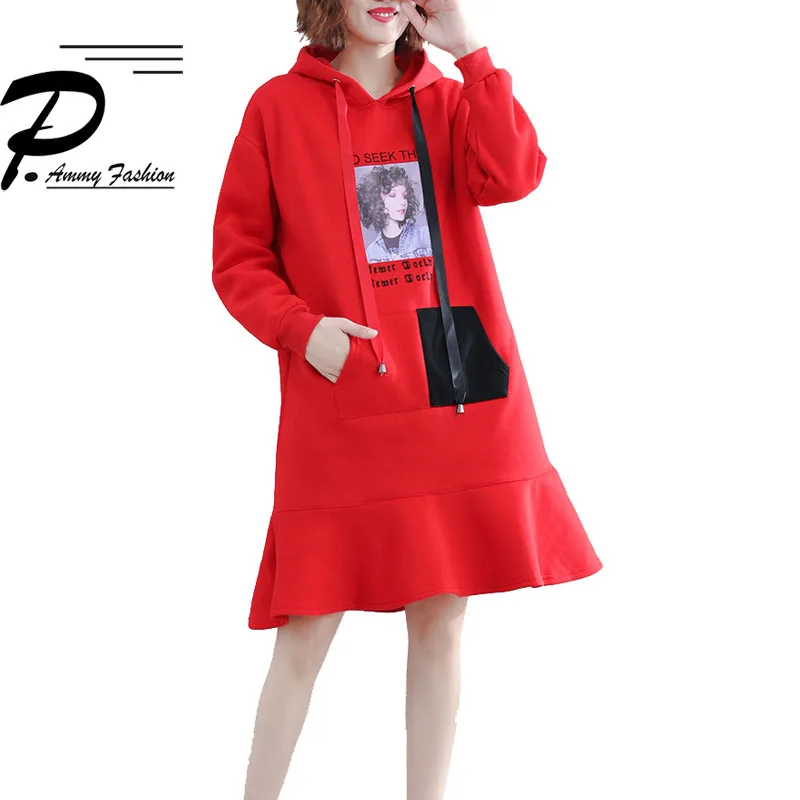 2018 женские зимние теплые с капюшоном плюс размер кашемировые фуфайки осень