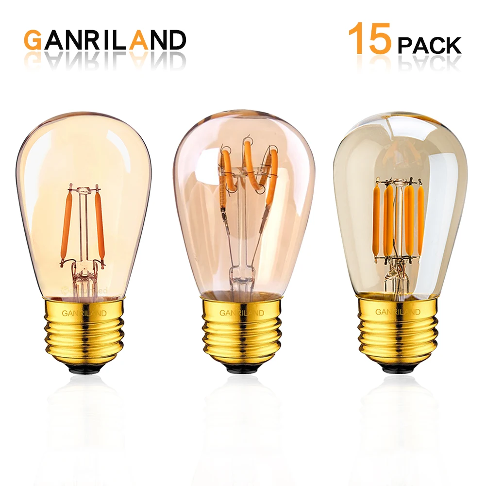 

LED Filament Bulb ST45 1W 3W E27 Medium Base Warm 2200K Outdoor Waterproof LED String Light 10W Incandescent Replacement Bulb