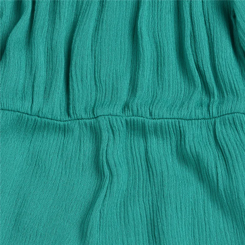 Детский комбинезон pudcoco однотонный зеленый с открытыми плечами для маленьких