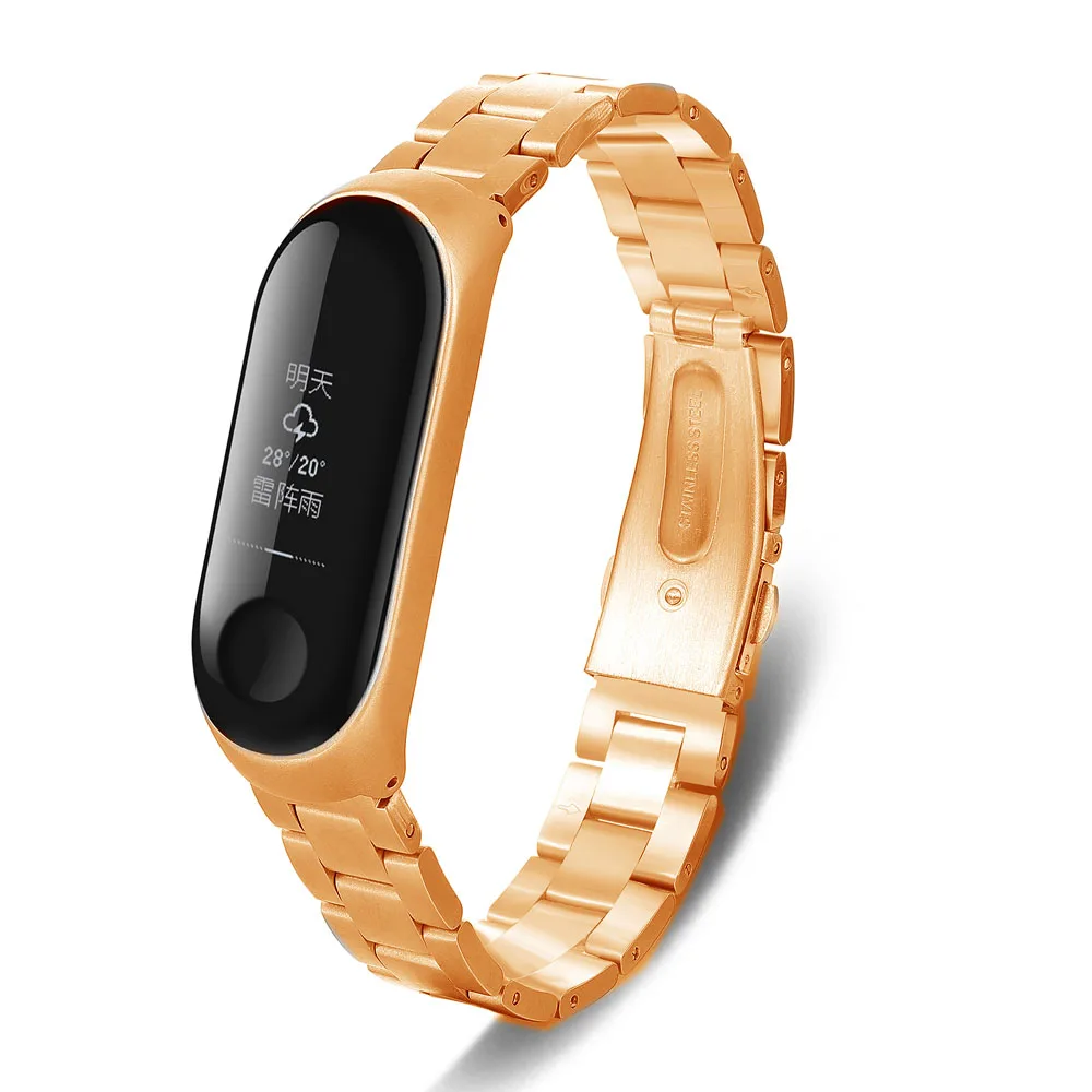 SZ-Rose gold Для Xiaomi mi ремешок 3 ремешок из нержавеющей стали браслет mi lanese наручные mi band 3 металлический ремешок WITBON - Цвет ремешка: SZ-Rose gold