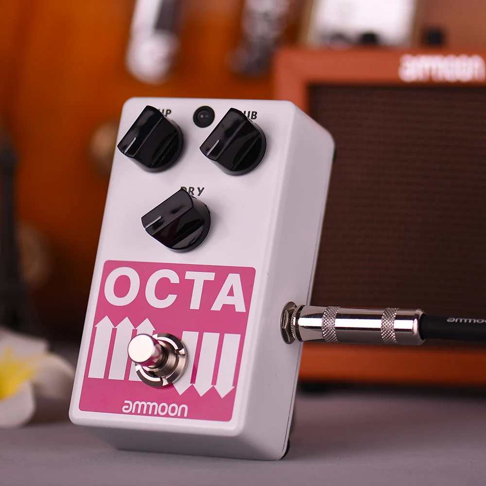 

ammoon OCTA Electric Guitar Polyphonic Octave Generator Effect Pedal Supports SUB/ UP Octave & Dry Signal Full Metal Shell