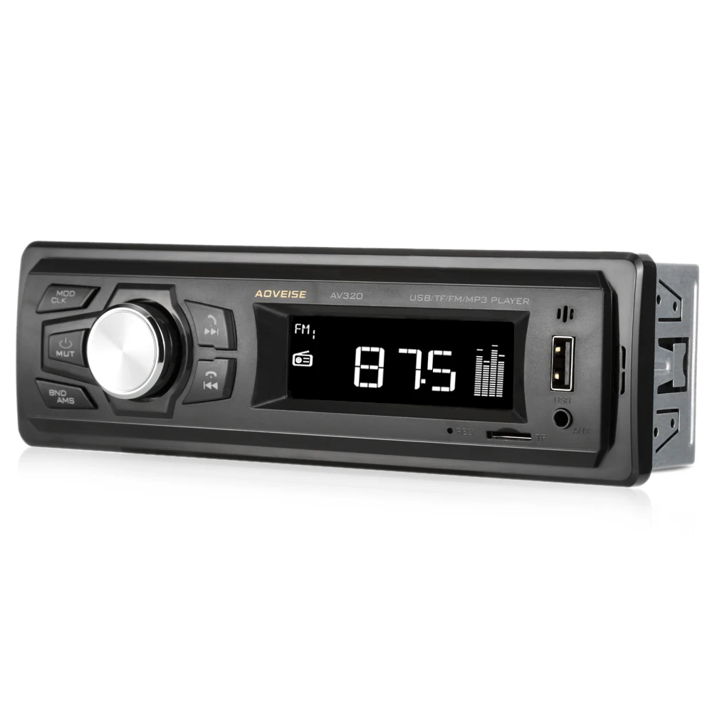 AOVEISE AV320 1 Din автомобильный MP3 радио плеер Bluetooth Handsfree FM AUX USB музыкальный In-Dash DC 12V