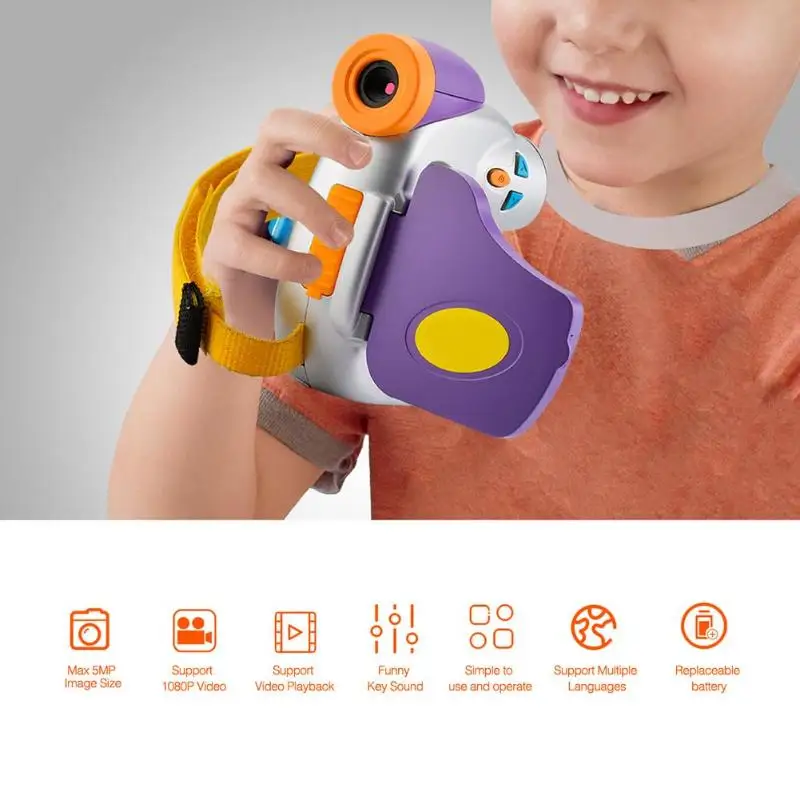 Мини Детская Цифровая камера высокой четкости 5.0MP 1 44 дюймов COMS 1.3MP 4X Zoom дети DV