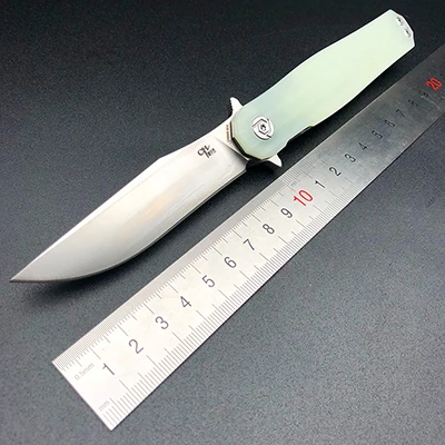 Light green ZZSQ CH3505-G10 Тактический Flipper складной нож D2 лезвие шариковый подшипник G0+ сталь ручки кемпинг карманный нож для охоты EDC инструменты - Цвет: Light green