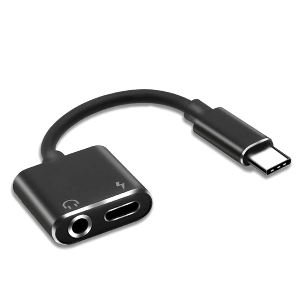Адаптер для зарядки наушников 2 в 1 Type-C до 3 5 мм разъем Aux аудио USB C кабель JR