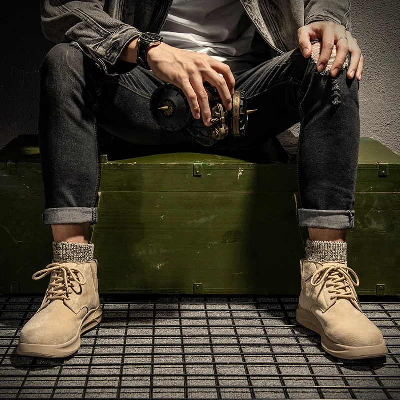 Мужские кожаные ботинки Martin повседневные с высоким голенищем из бархата SA 8 осень