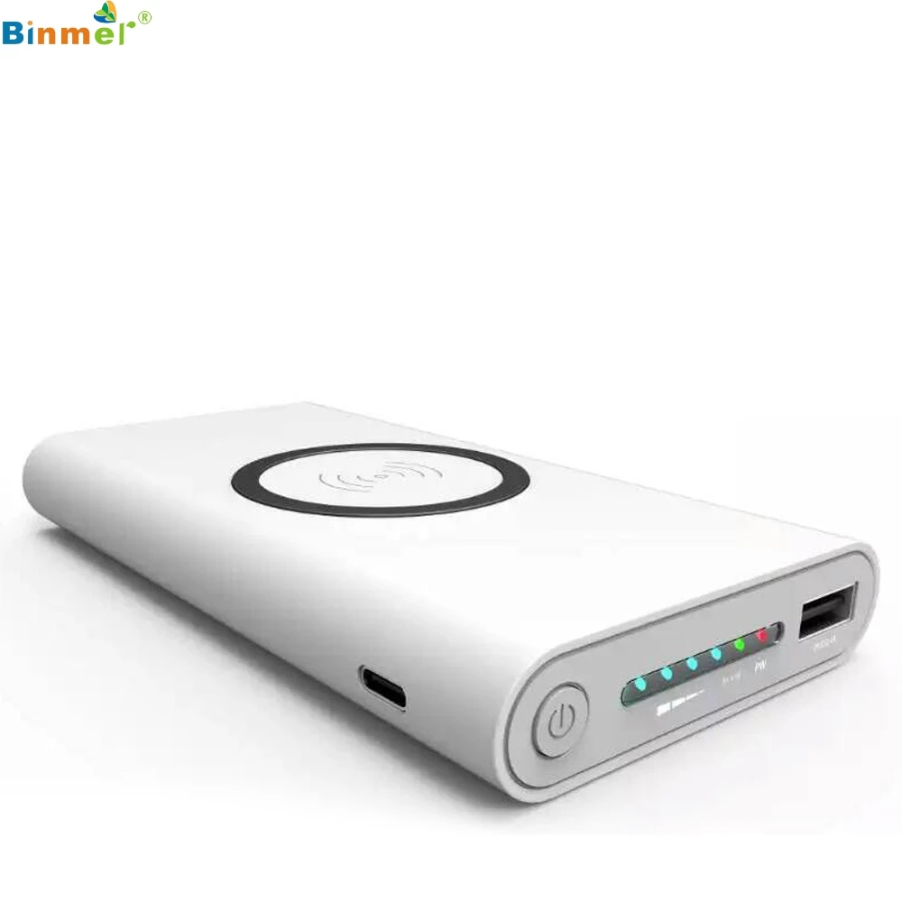 Binmer портативное Внешнее USB мобильное зарядное устройство 10000 мАч и беспроводное зарядное устройство 2 в 1 подходит для путешествий и прочный для Iphone X