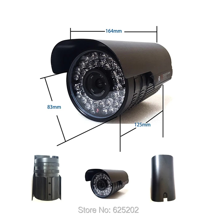 Наружная водонепроницаемая цилиндрическая камера видеонаблюдения IP67 черного