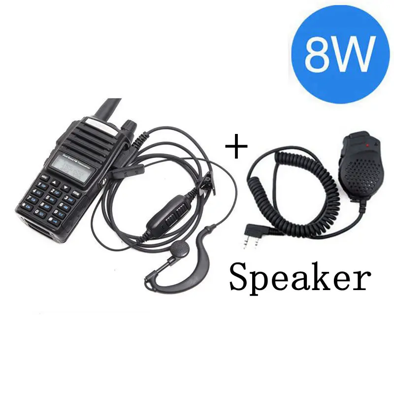 black speaker BaoFeng UV-82 8 Вт рация Высокая мощность мощный UV82 8 Вт 10 км дальность pofung 8 Вт uv9r ham cb двухстороннее радио Охота - Цвет: black speaker