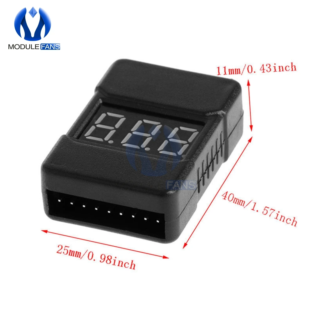 BX100 1-8S Lipo литий-ионная батарея тестер напряжения монитор низкого напряжения Звуковой сигнал