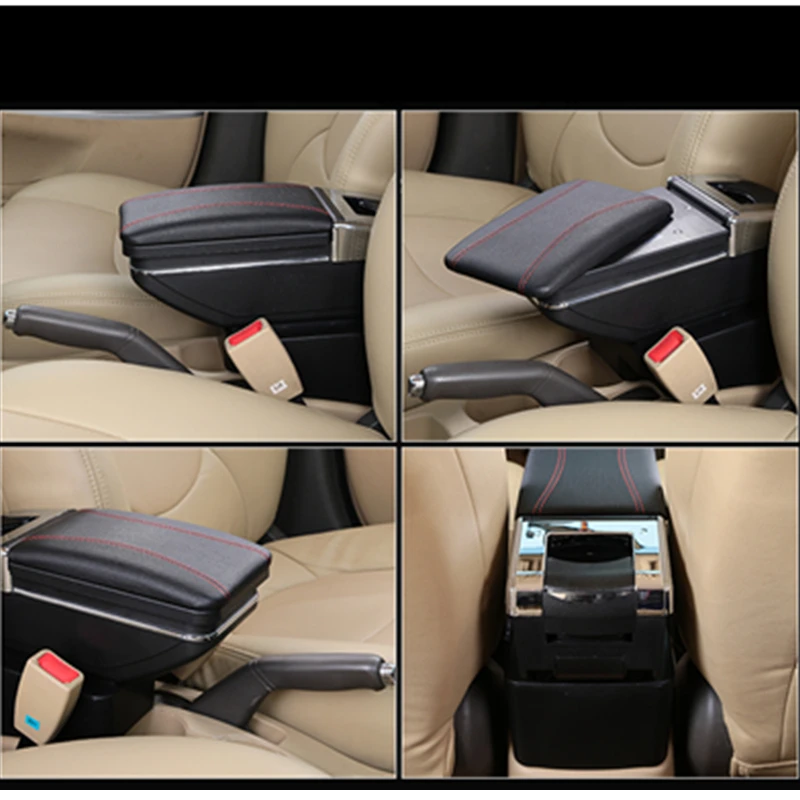 

For Honda City 2015 2016 2017 Car Console Armrest Box Central Storage Box With Cup Holder Ashtray Arm Rest Box Rotatable