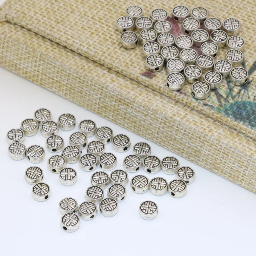 Винтажный стиль высококачественный серебристый цвет 100 шт. 6 мм горячая