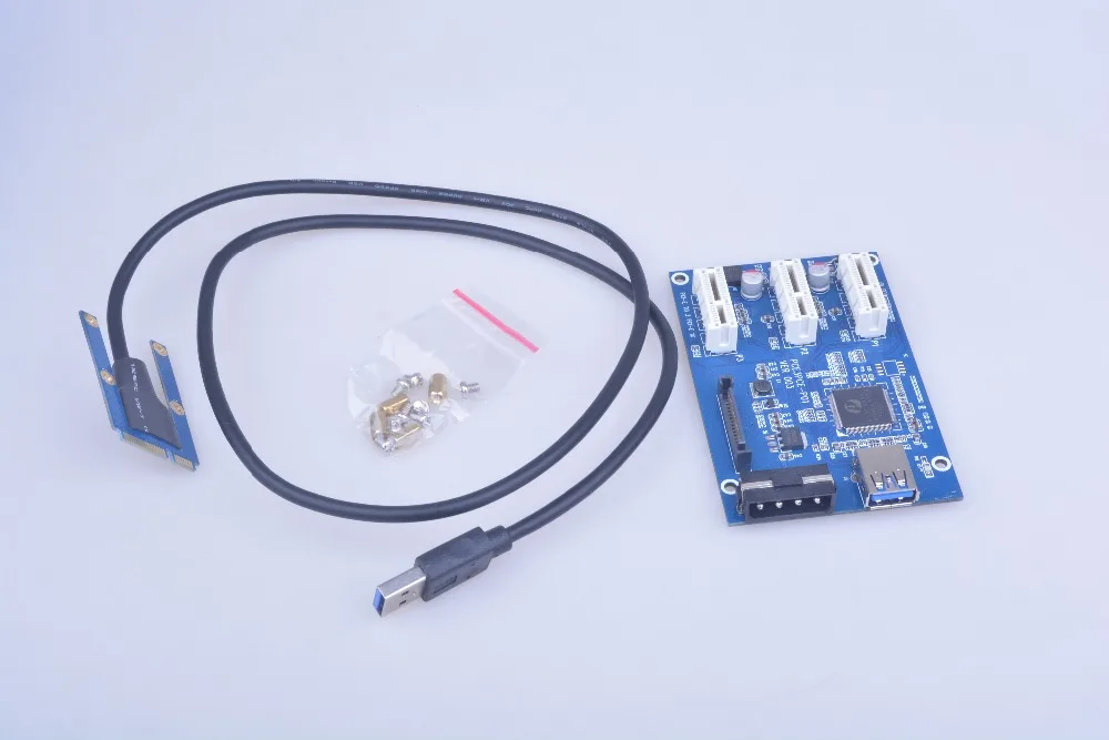 Новый Mini PCIe от 1 до 3 PCI express 1X слот Райзер-карта ITX к внешнему слота PCI-e адаптер