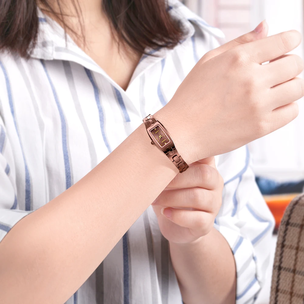 Бренд NAKZEN оригинальные модные женские часы Вольфрамовая сталь часы-браслет с