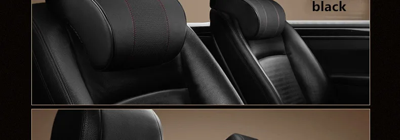 Регулируемый автомобильный подголовник, подушка для шеи, набор кожаных авто сидений, поясничная защита, черное сиденье, поясная подушка, подушка с эффектом памяти