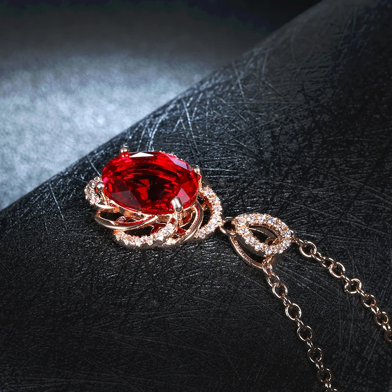 Красное Хрустальное винтажное ожерелье Kalung Rantai CZ Ювелирные изделия Подвески ожерелье s для женщин аксессуары для свадебной вечеринки N010
