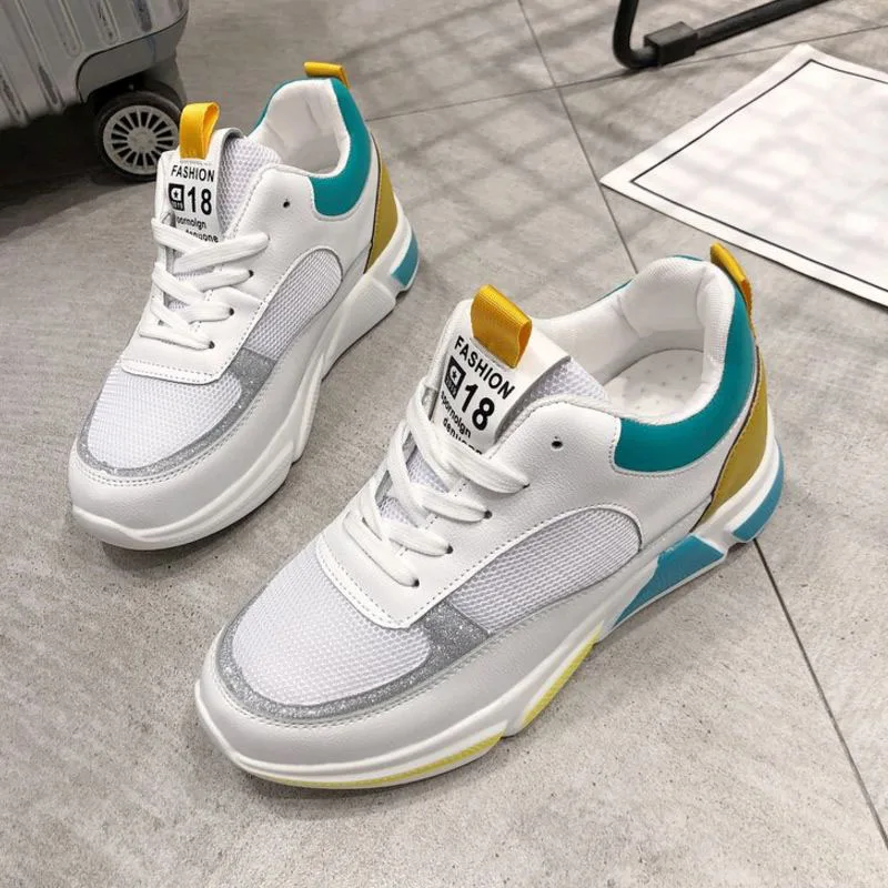 Taoffen Fashion Spring Sneakers Young Ladies Breathable Mesh Sports Running Shoes Women Thick Bottom Leisure Size 35-40 | Спорт и
