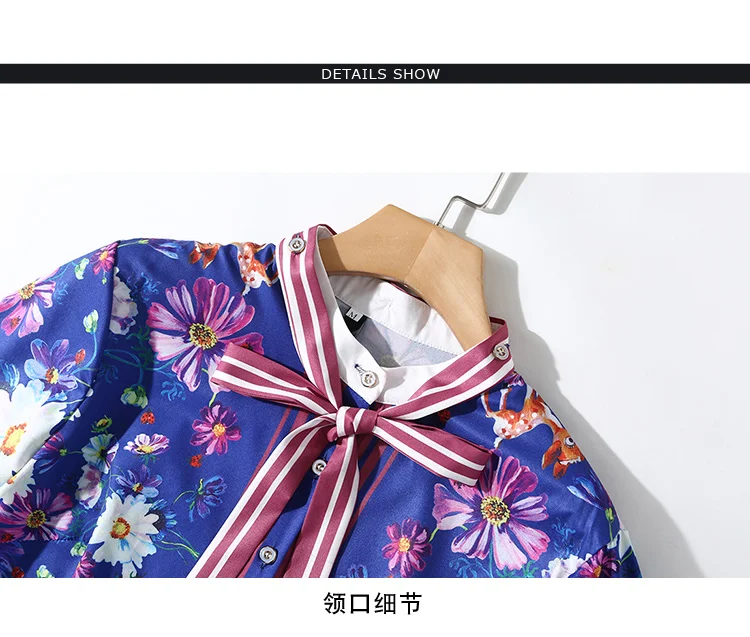 Новинка 2019 женский милый галстук-бабочка воротник принт подиумные платья