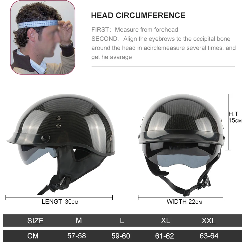 Винтажный шлем для мотокросса углеродное волокно 1/2 дюйма | Автомобили и
