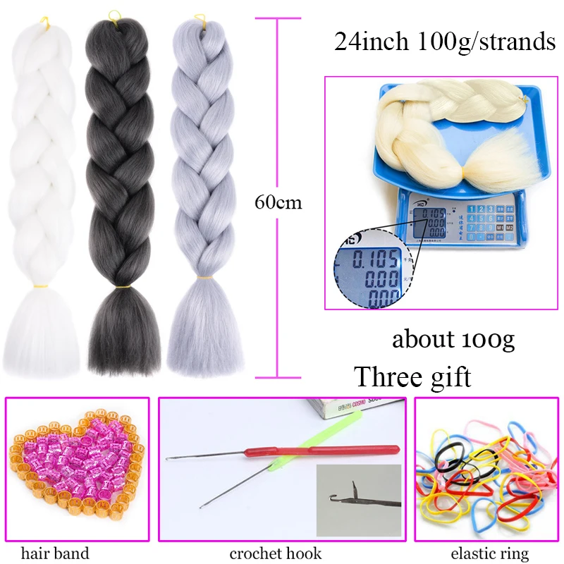 Yiyaobess 24 дюйма синтетические плетеные волосы 100 г/упак. кроше для наращивания