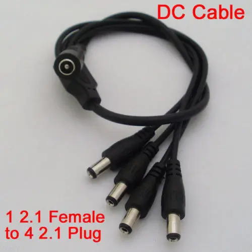

1pc DC Power Splitter Cable DC 5.5x2.1 Female 1 to 4 Male Cord For CCTV Camera