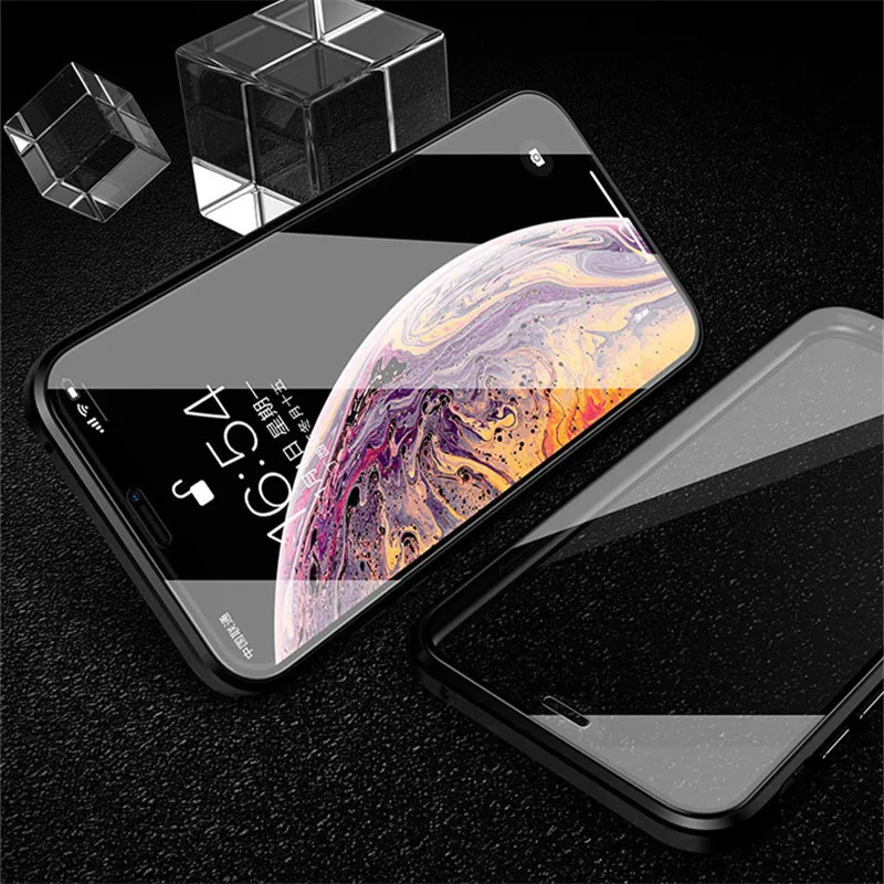 Магнитный чехол для телефона iPhone XSMAX XR XS 8 7 6S Plus высококачественный двойной из