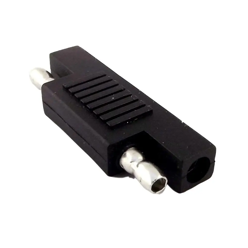 

2pcs SAE DC Power 2 Pole Flat Male Plug to Male Gender Changer Adapter Connector