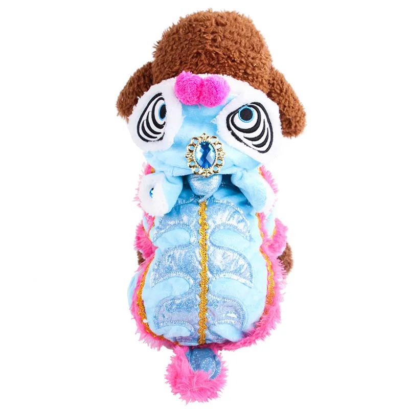 Милое Платье с рисунком льва пальто для собак зимняя утепленная Флисовая теплая