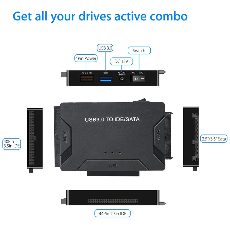 Конвертер IDE & SATA в USB 3 0 внешний адаптер жесткого диска с тремя жесткими дисками 1