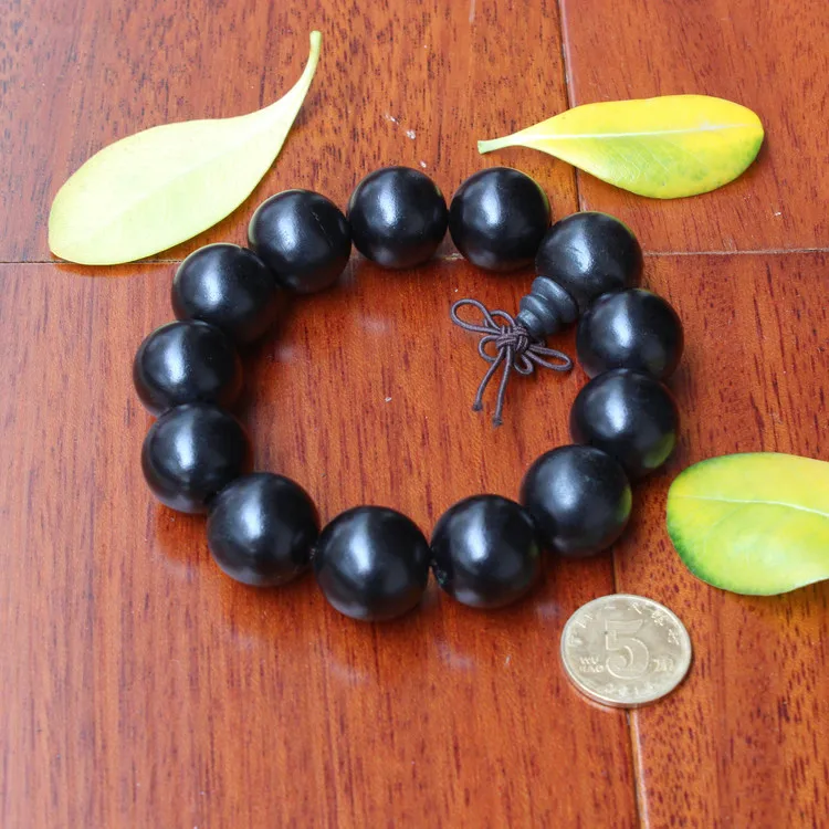 Высококачественное черное дерево молитва эластичный браслет из бусин