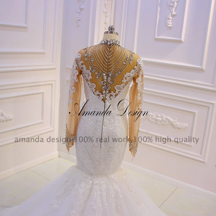Amanda Design robe свадебное платье с длинными рукавами Аппликации кружевные со стразами