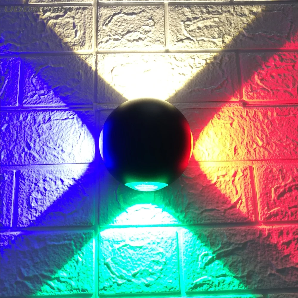 Наружные настенные лампы 12 Вт 6 Вт 2 4 боковое освещение cob led черный белый 110*95 мм Качество