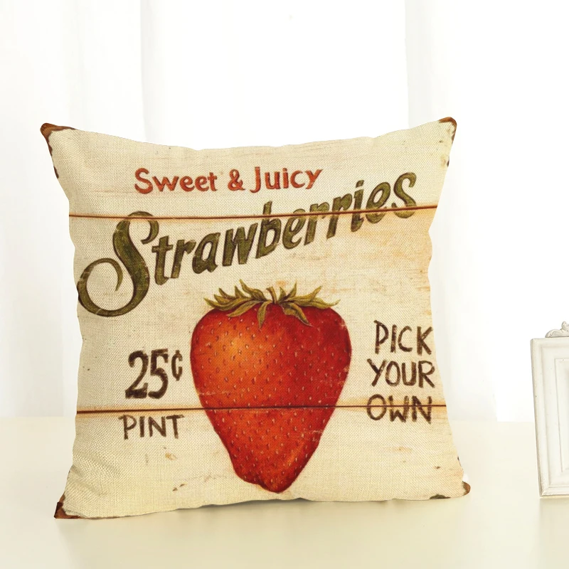 Льняная наволочка в мультяшном стиле чехол для подушки виде животных цветов