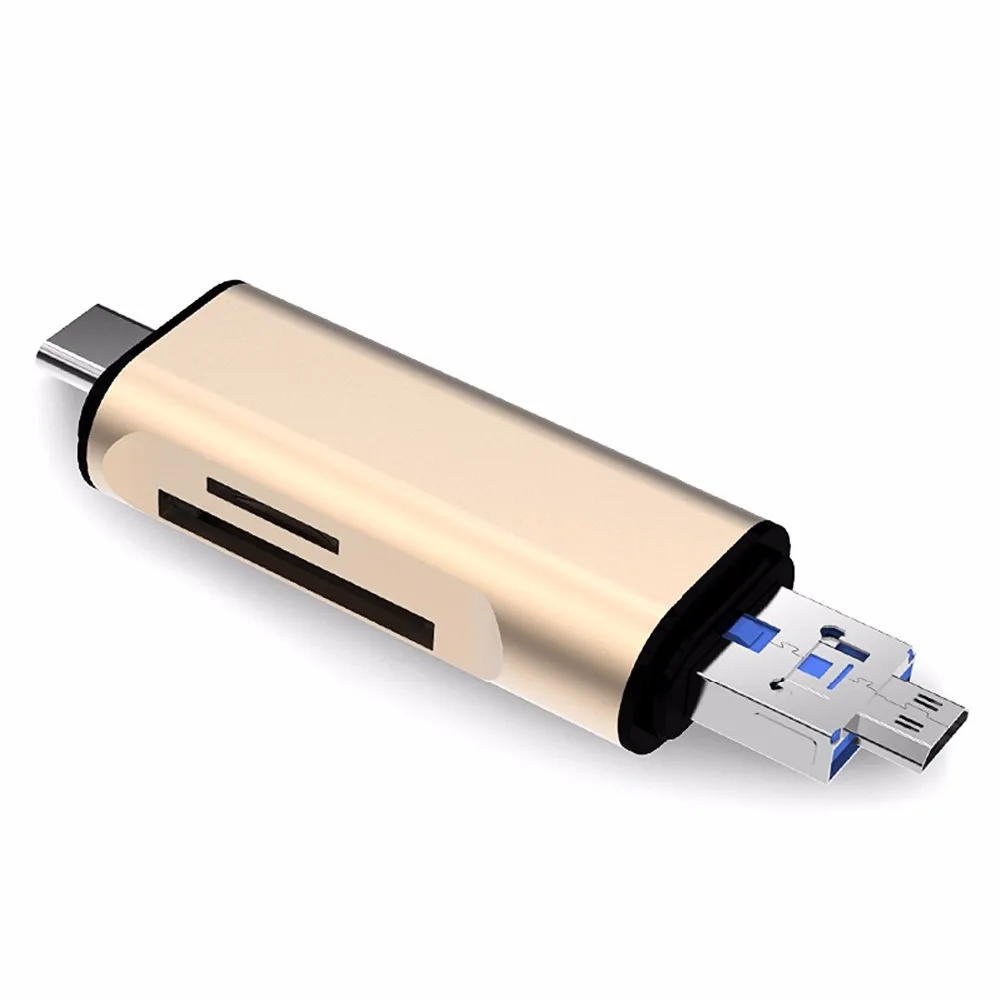 USB3.1 Type C USB2.0 Micro USB к 2 слотам TF SD 5в1 кардридер OTG карта оптом подарки для Macbook сотовый