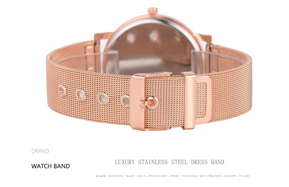 Women Dress Watches Rose Gold Stainless Steel Lvpai Brand Fashion Ladies Wristwatch Creative Quartz Clock Luxury Watches D35